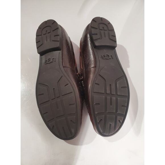 UGG Hendricks Grizzly Driving Moccasin Loafers Mens Sz 10.5 Shoes Brown Leather - Picture 7 of 8
